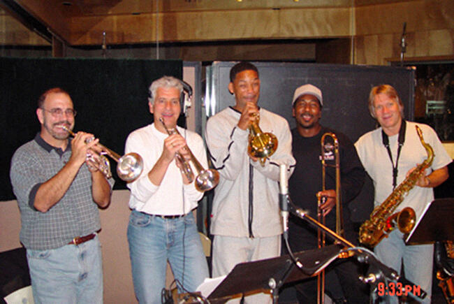Gary Grant, Jerry Hey, actor/musician Will Smith, Reg, and Larry Williams, 2013