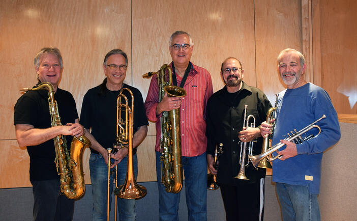 2014 - Seawind recording Larry Williams&#39; horn arrangement for the new song &quot;Your Love&quot; by Bob Wilson. Larry Williams, Bill Riechenbach (trombone), Kim Hutchcroft (tenor and baritone sax), Garry Grant (trumpet), Larry Hall (trumpet).