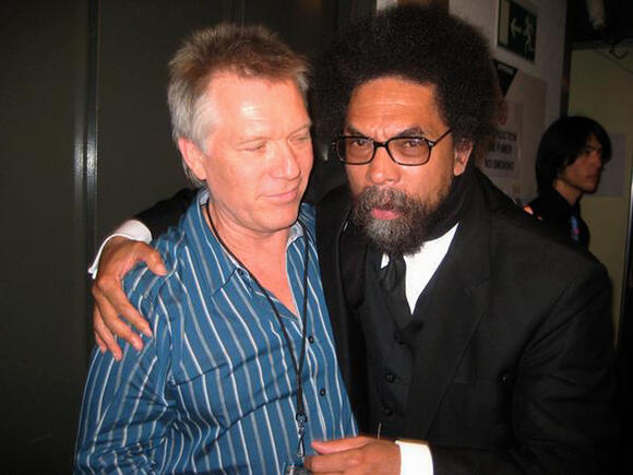 Larry and Dr. Cornel West at Quincy Jones&#39; 75th birthday celebration, Montreaux, Switzerland.