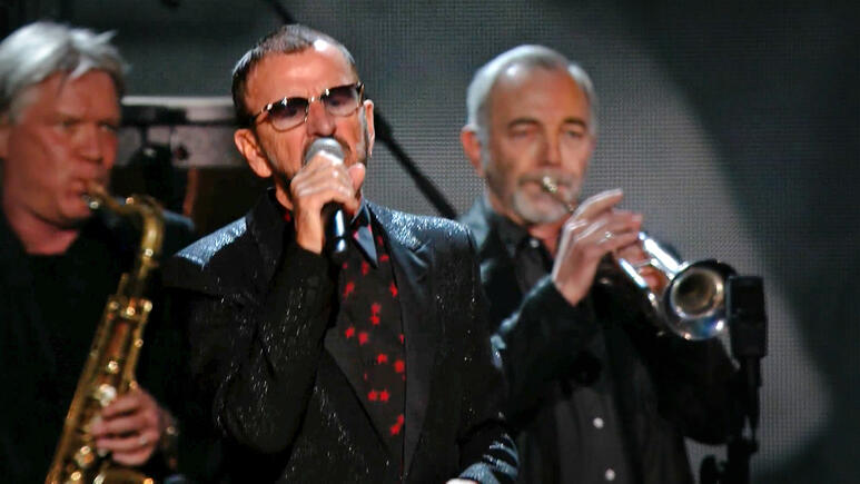 2014 Grammy Awards Larry Williams, Ringo Starr, and Larry Hall.