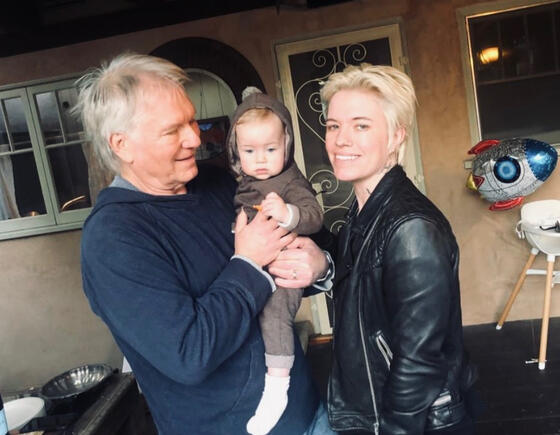 Larry with grandson, Dane and daughter, Evan - aunt to Dane.